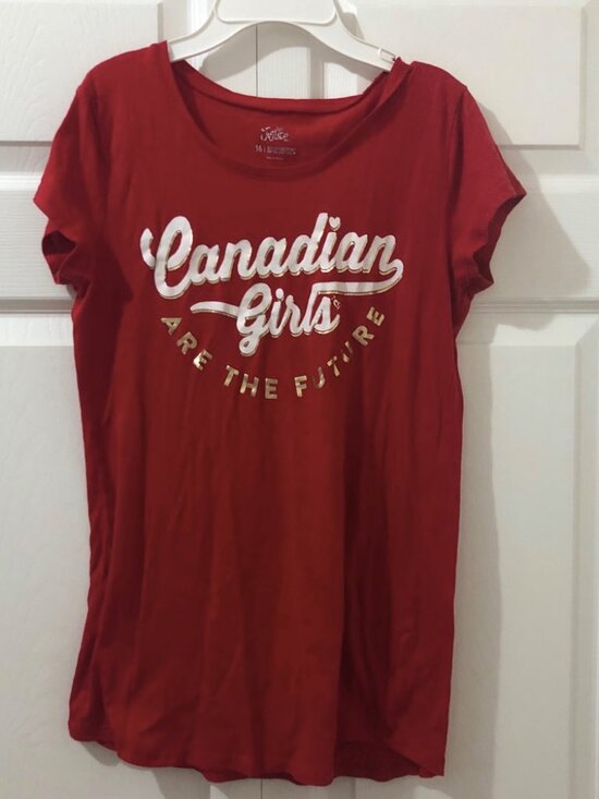 Other - Canadian Girls Red Graphic Tee - Youth Short Sleeve